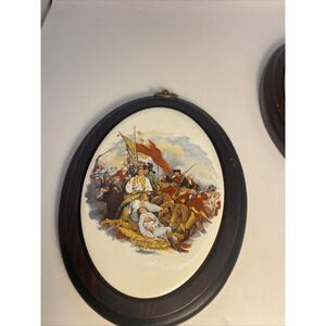 Genuine‎ Vintage Amana Colonies Iowa German Ceramic/Wood Trivet
